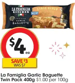 Coles La Famiglia Garlic Baguette Twin Pack offer