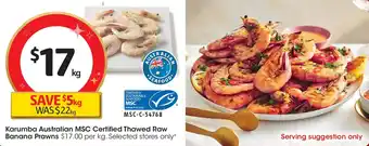 Karumba Australian MSC Certified Thawed Raw Banana Prawns