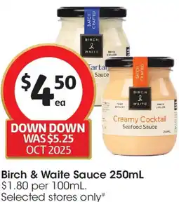 Coles Birch & Waite Sauce offer