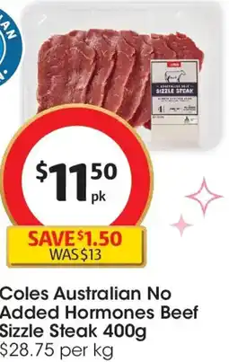 Coles Coles Australian No Added Hormones Beef offer
