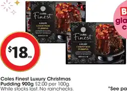 Coles Coles Finest Luxury Christmas Pudding offer