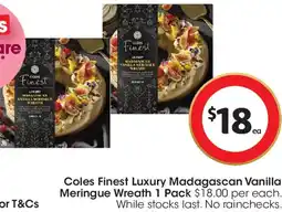 Coles Coles Finest Luxury Madagascan Vanilla Meringue Wreath offer