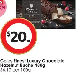 Coles Coles Finest Luxury Chocolate Hazelnut Buche offer