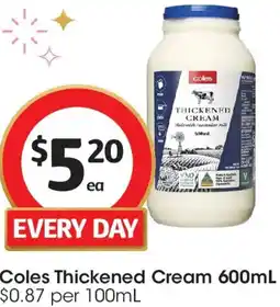Coles Coles Thickened Cream offer