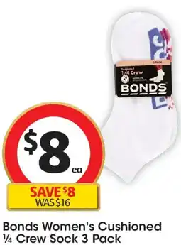 Coles Bonds Women's Cushioned 1/4 Crew Sock offer