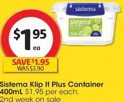 Coles Sistema Klip It Plus Container offer