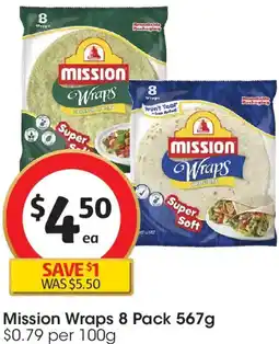 Coles Mission Wraps 8 Pack offer