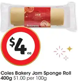 Coles Coles Bakery Jam Sponge Roll offer