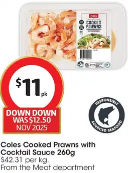 Coles Coles Cooked Prawns with Cocktail Sauce offer