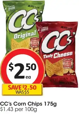 Coles Cc's corn chips offer