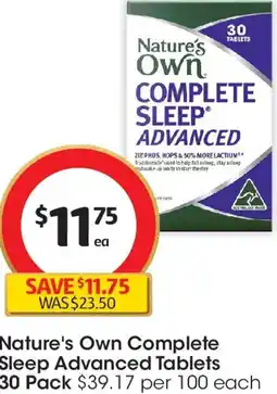 Coles Nature's Own Complete Sleep Advanced Tablets offer