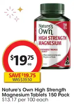 Coles Nature's Own High Strength Magnesium Tablets offer