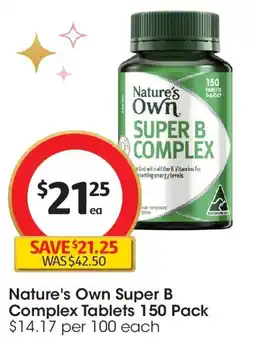 Coles Nature's Own Super B Complex Tablets offer