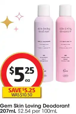 Coles Gem Skin Loving Deodorant offer