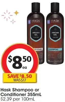 Coles Hask Shampoo or Conditioner offer