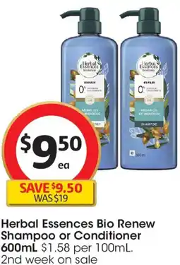 Coles Herbal Essences Bio Renew Shampoo or Conditioner offer