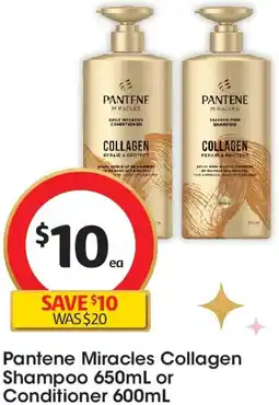 Coles Pantene Miracles Collagen Shampoo or Conditioner offer