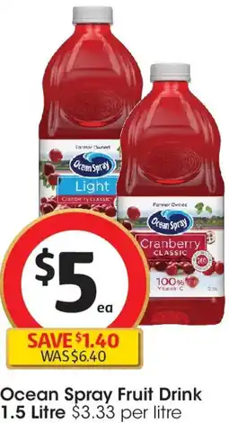 Coles Ocean Spray Fruit Drink offer