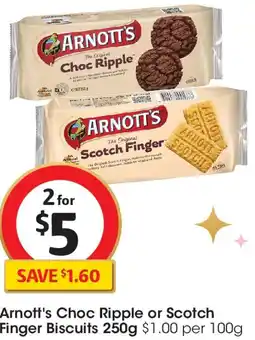 Coles Arnott's Choc Ripple or Scotch Finger Biscuits offer