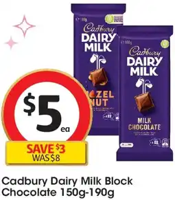 Coles Cadbury Dairy Milk Block Chocolate offer