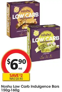 Coles Noshu Low Carb Indulgence Bars offer