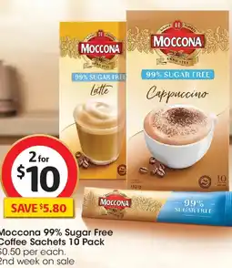 Coles Moccona 99% Sugar Free Coffee Sachets offer