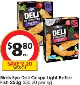 Coles Birds Eye Deli Crispy Light Batter Fish offer