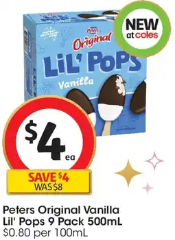 Coles Peters Original Vanilla Lil' Pops offer