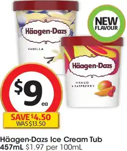 Coles Häagen-Dazs Ice Cream Tub offer