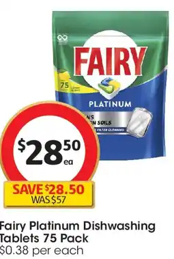 Coles Fairy Platinum Dishwashing Tablets offer