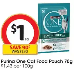 Coles Purina One Cat Food Pouch offer