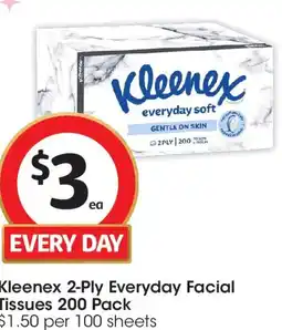 Coles Kleenex 2-Ply Everyday Facial Tissues offer