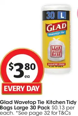 Coles Glad Wavetop Tie Kitchen Tidy Bags Large offer