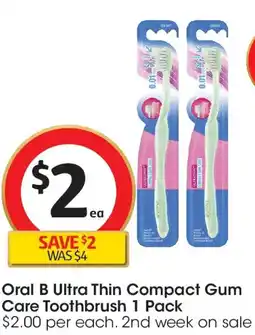 Coles Oral B Ultra Thin Compact Gum Care Toothbrush offer