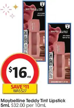 Coles Maybelline Teddy Tint Lipstick offer