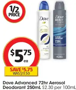 Coles Dove Advanced 72hr Aerosol Deodorant offer