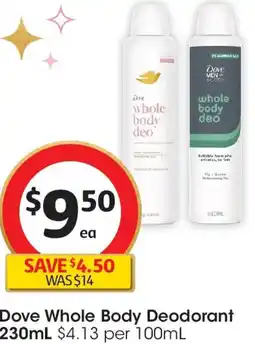 Coles Dove Whole Body Deodorant offer