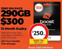 Coles Boost $300 sim pack offer