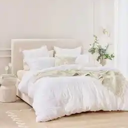 Pillow Talk Greta White Quilt Cover Set by Essentials offer