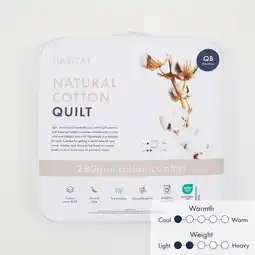 Pillow Talk Natural 280gsm Cotton Quilt by Habitat offer