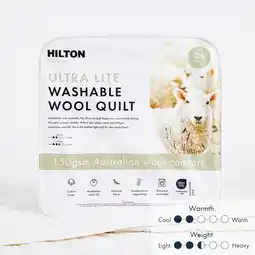 Pillow Talk Eco Living Ultra Lite 150gsm Washable Wool Quilt by Hilton offer