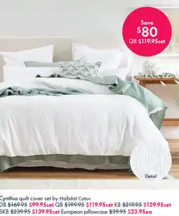 Pillow Talk Cynthia quilt cover set by Habitat Cotton. offer