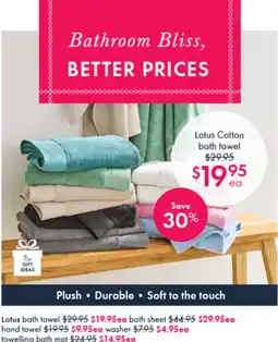 Pillow Talk Lotus Cotton bath towel offer