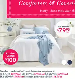 Pillow Talk Camden coverlet set by Essentials Microfibre with polyester fill. offer