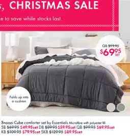 Pillow Talk Snoozi Cube comforter set by Essentials Microfibre with polyester fill. offer