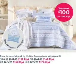 Pillow Talk Escardo coverlet pack by Habitat Cotton/polyester with polyester fill offer