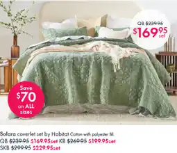 Pillow Talk Solara coverlet set by Habitat Cotton with polyester fill offer