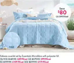 Pillow Talk Celuna coverlet set by Essentials Microfibre with polyester fill offer