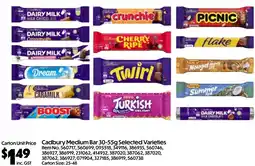 Campbells Wholesale Cadbury Medium Bar offer
