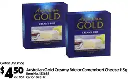 Campbells Wholesale Australian Gold Creamy Brie or Camembert Cheese offer